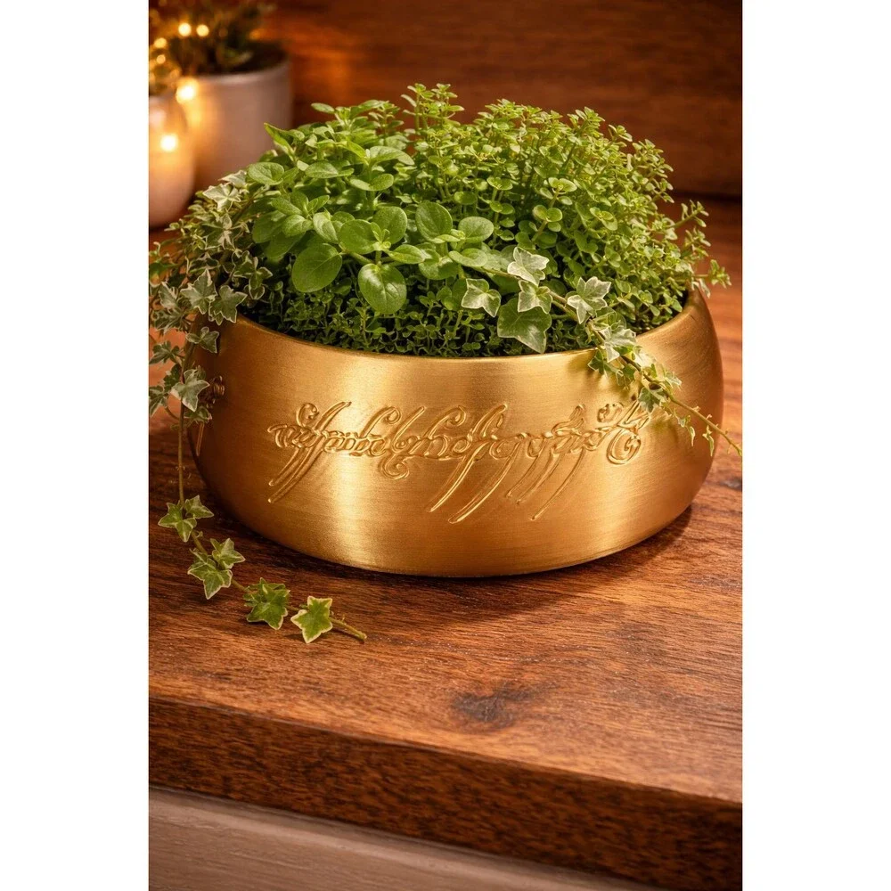 Modern Ring Succulent Planter – Mini Faux Plant Desk Decor – Home & Office Accen